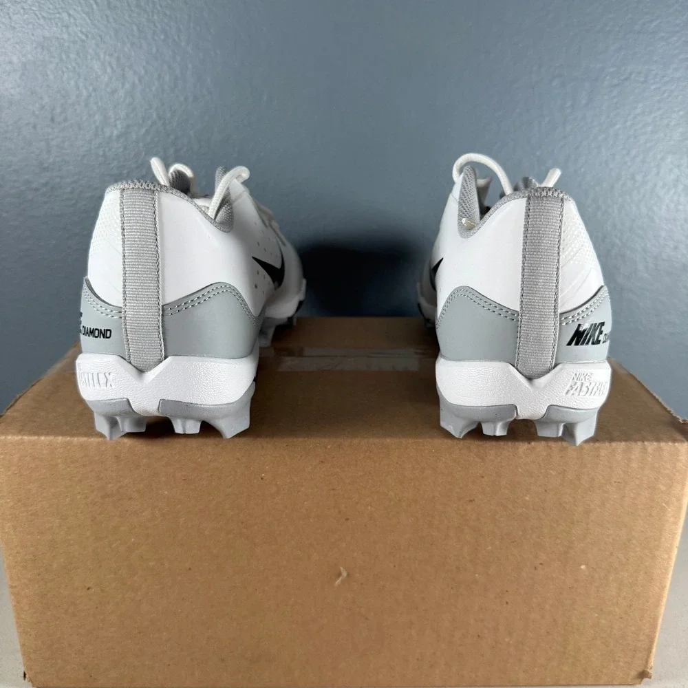 Nike Diamond baseball Cleats White Wolf Grey DJ6524-100 Mens 10